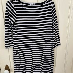Black and white striped dress